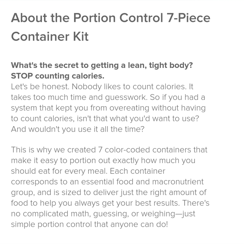 Portion Control 7-piece Container Kit - Picture 5 of 5